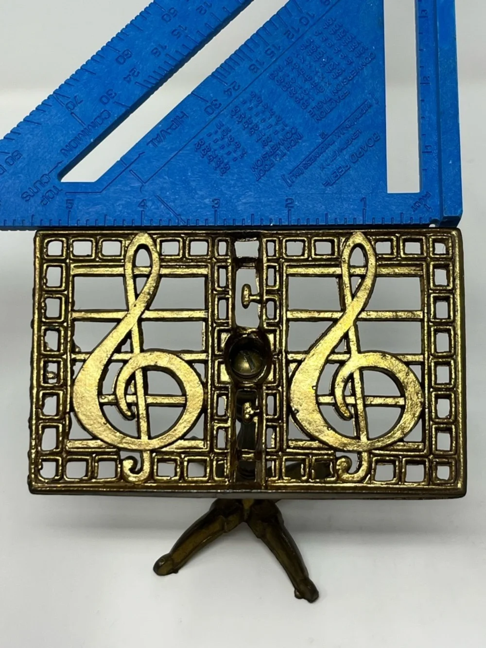 Vintage Brass Music Stand Treble Clef Card Holder & Decor 1970’s MCM Decor